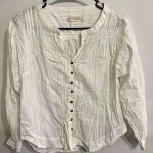 Lucky Brand White Textured Blouse